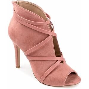 Journee Collection Women's Samara Peep-Toe Heeled Bootie | Size 8.5 NWOB pink